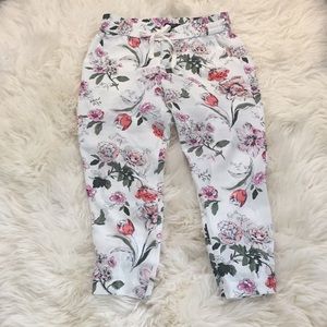 ann taylor floral jogger crop pant